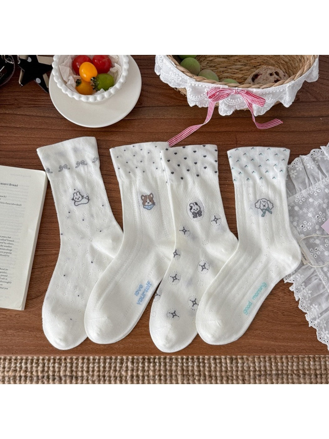 Rufia - Cute Animal Motif Women's Crew Socks