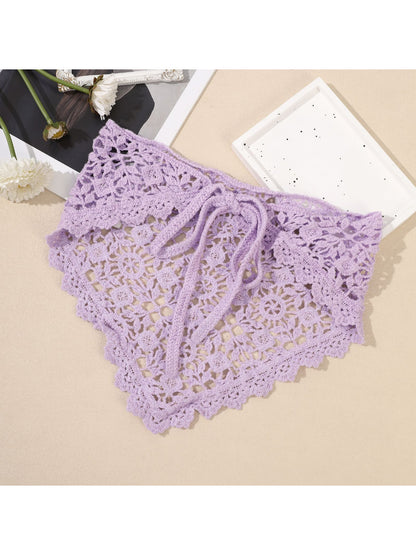 Scarvii Vintage Crochet Lace Triangle Scarf