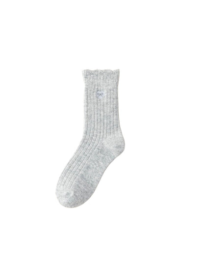 Rufia – Bow & Heart Embroidered Winter Socks