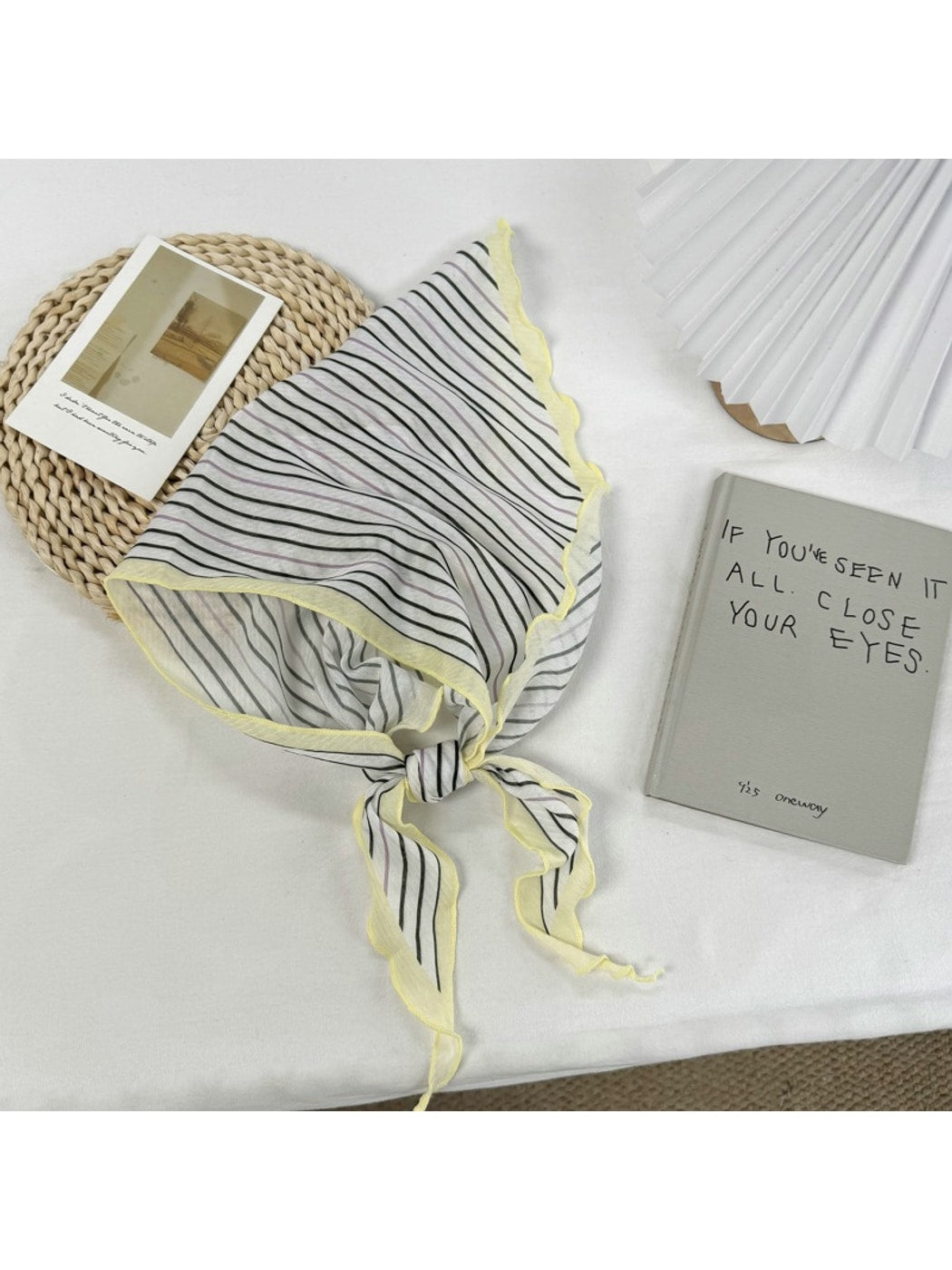 Scarvii - Stripe Print Triangle Bandana
