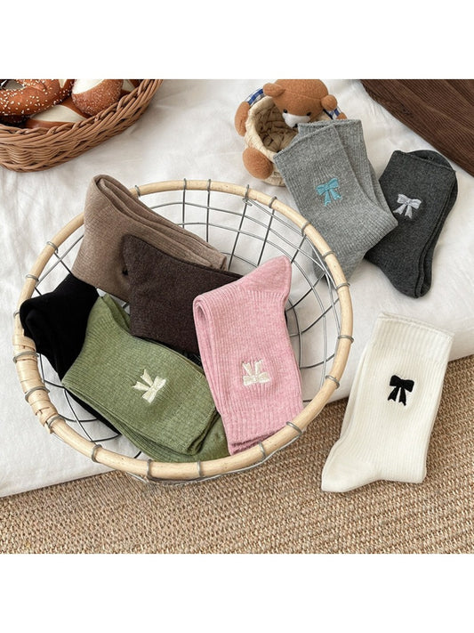 Rufia - Cute Winter Socks with Cartoon Bow Patterns