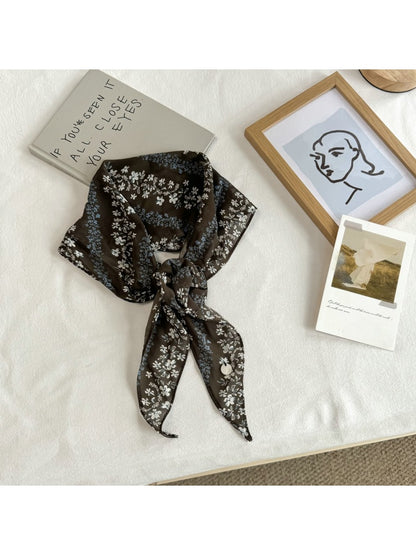 Scarvii - Vintage Style Floral Print Neck Scarf