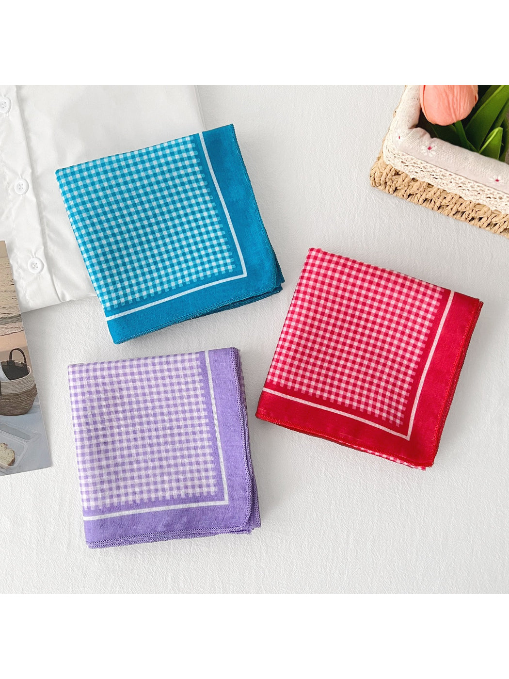 Scarvii Colorful Check Square Scarf
