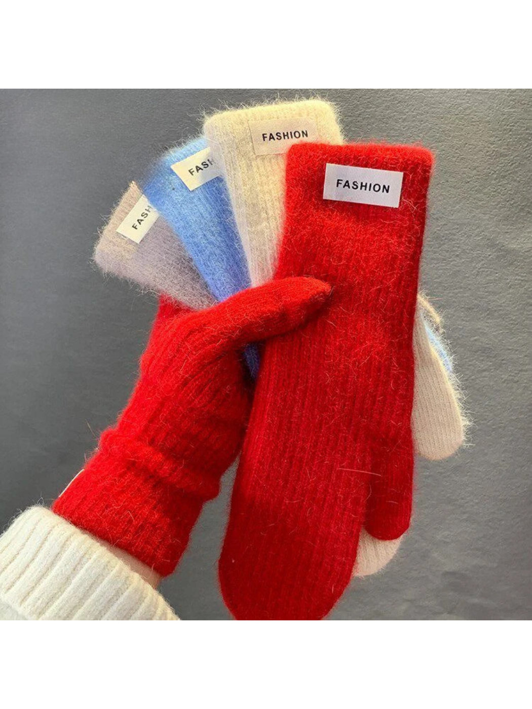 Gloving - Fuzzy Rib-Knit Cuff Mittens