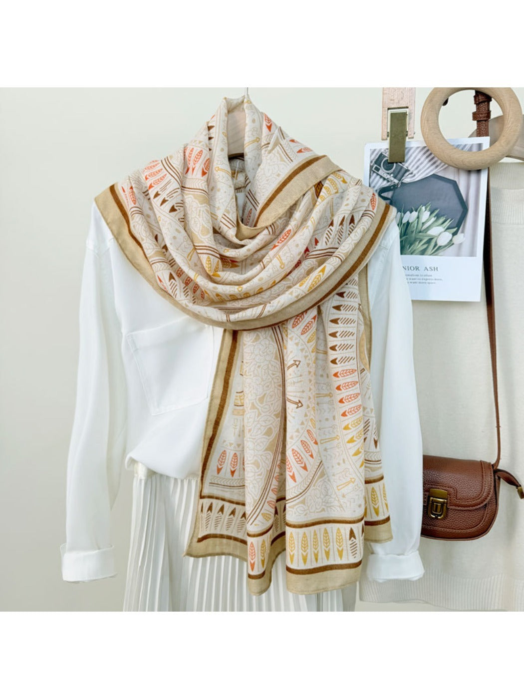 Scarvii - Geometric Print Scarf Shawl for Women