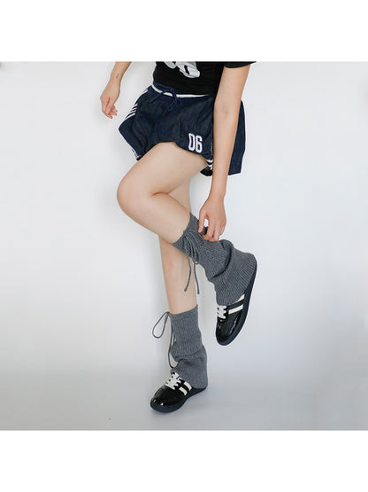 Cozyra - Bow-Tie Ribbed Flared Leg Warmers