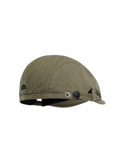Haila - Embroidered Side Button Flat Cap