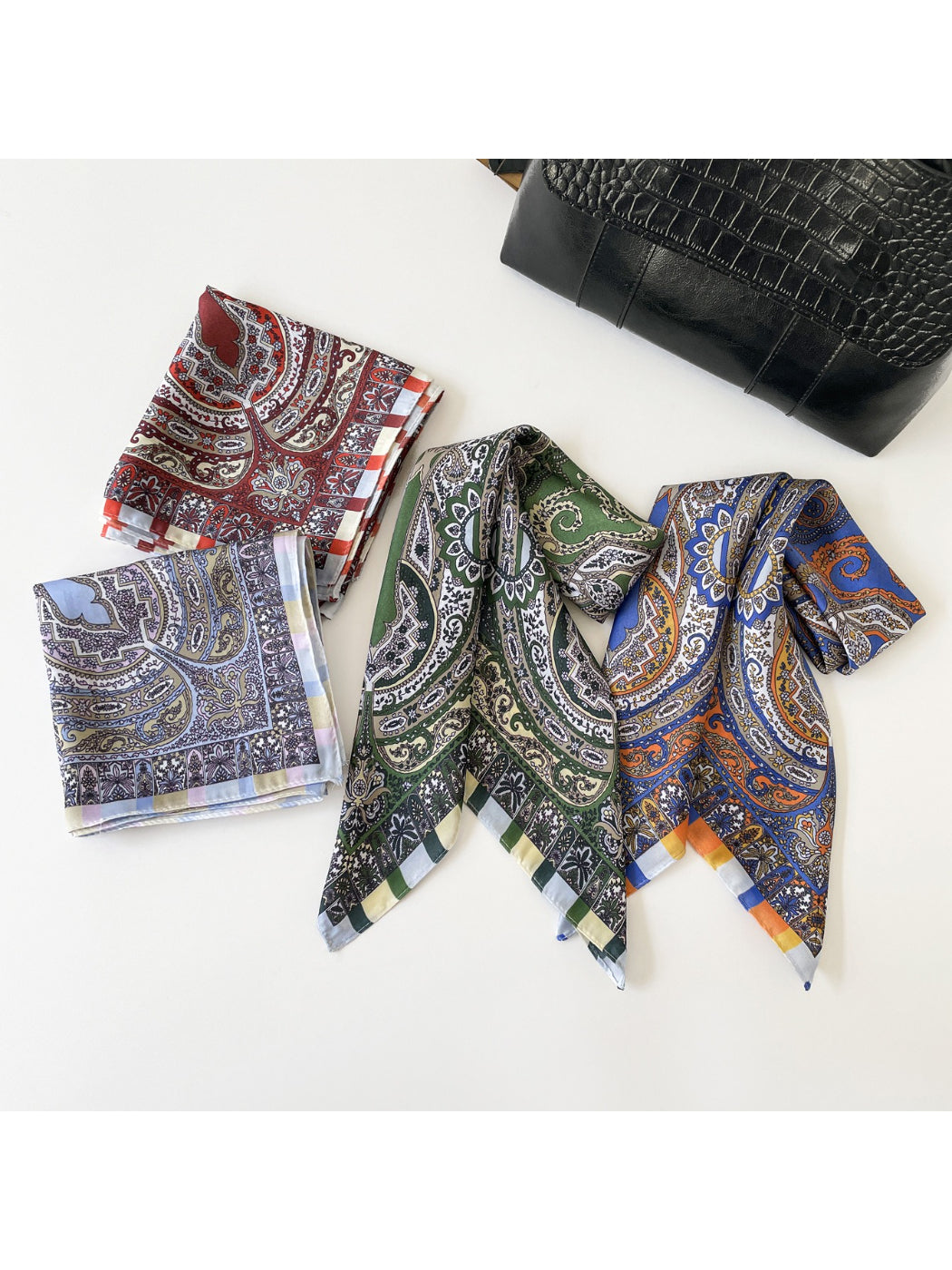 Scarvii - Everyday Paisley Print Square Scarf