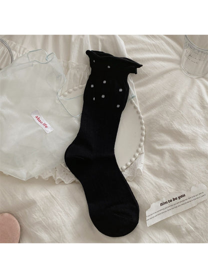 Rufia - Dotted Rib Knit Crew Socks
