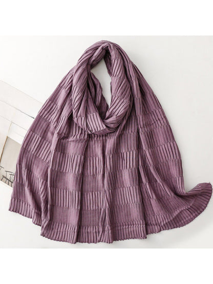 Scarvii - Textured Pleated Finish Long Scarf