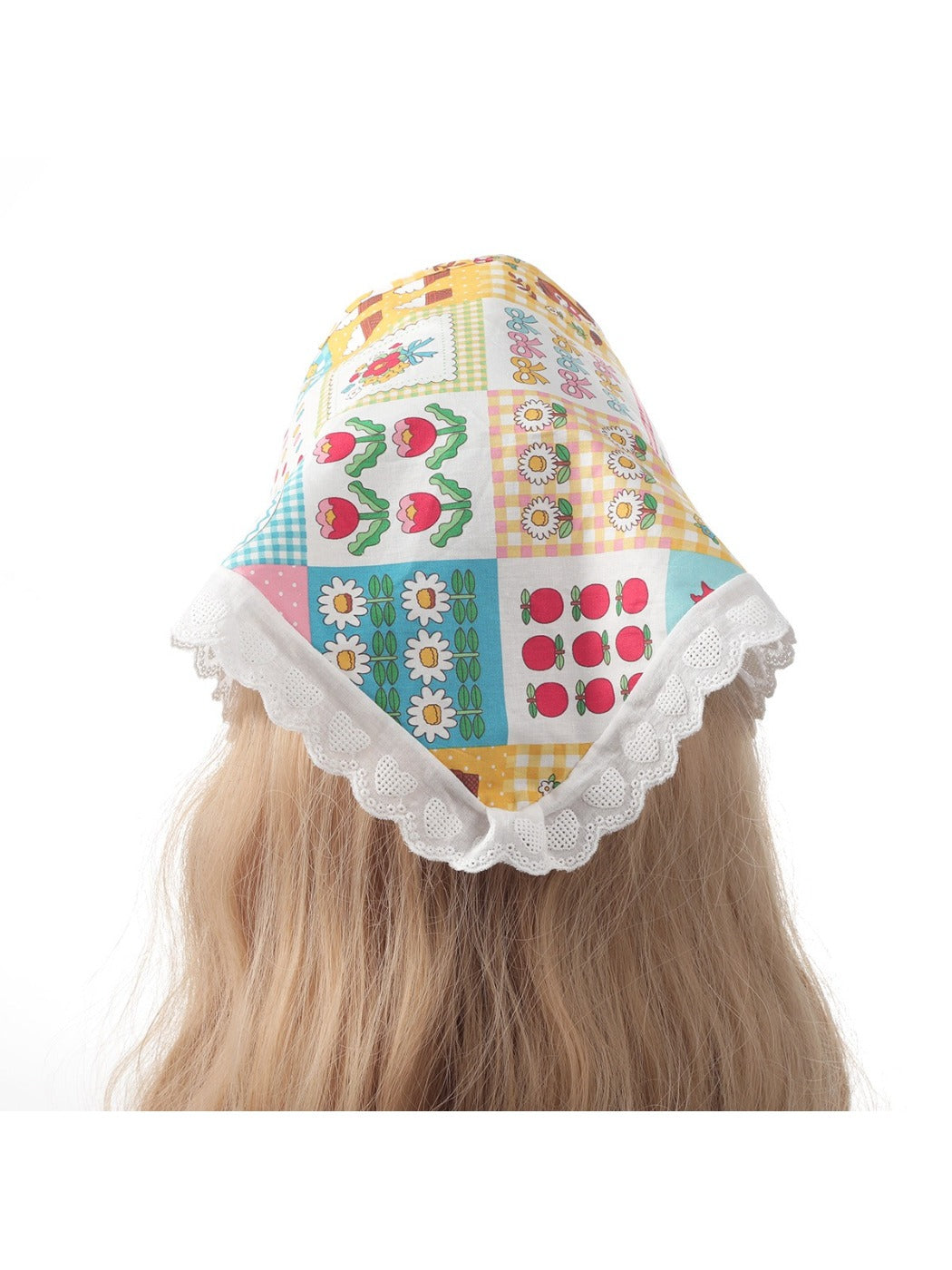 Scarvii - Sweet Floral Grid Lace Trim Headband