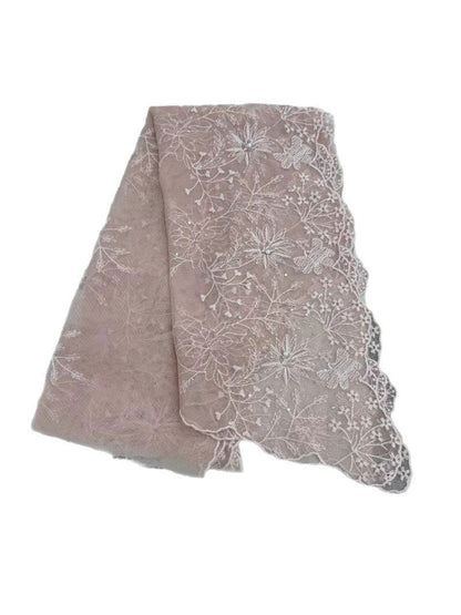 Scarvii - Scalloped Edge Lace Long Styling Scarf