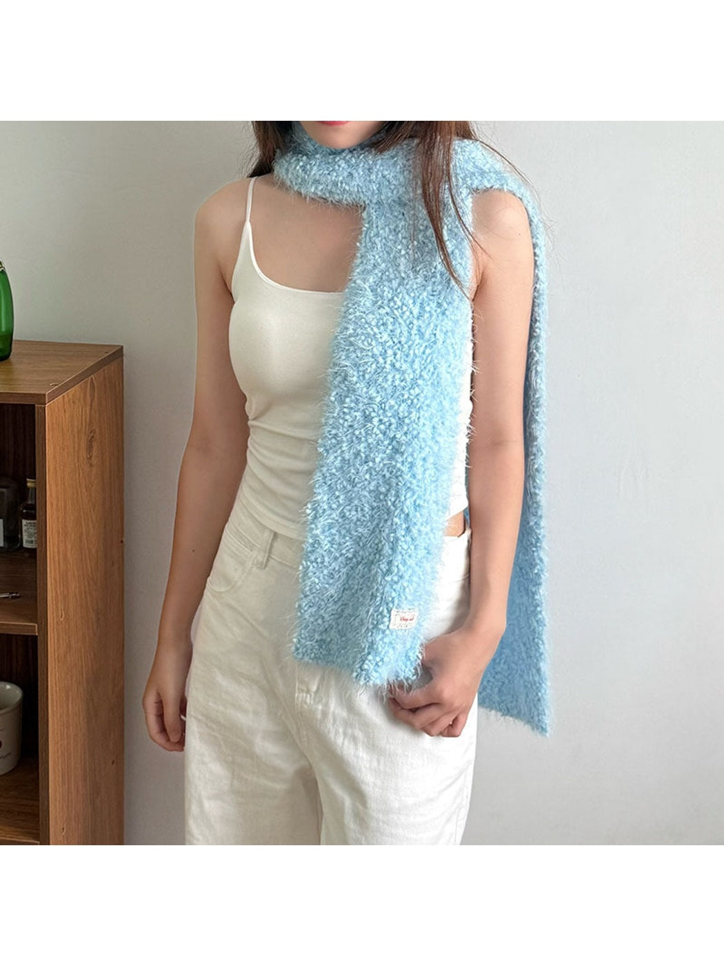 Haila - Sweet Textured Long Winter Knit Scarf
