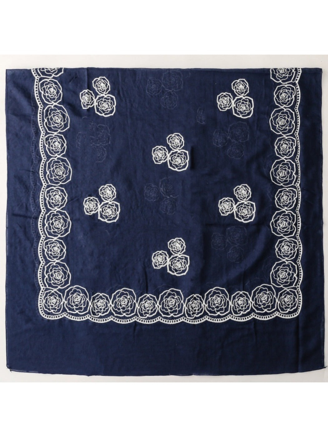 Scarvii - Elegant Scarf & Shawl with Rose Embroidered
