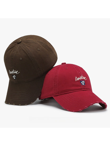 Haila - Round Crown Embroidered Detail Foldable Baseball