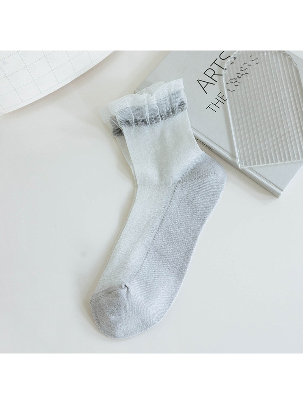 Rufia - Casual Ruffle Trim Crew Socks