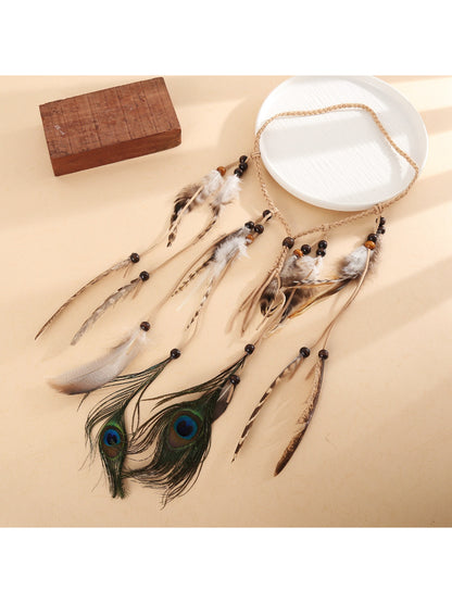 Hairish - Peacock Feather Hair Garland