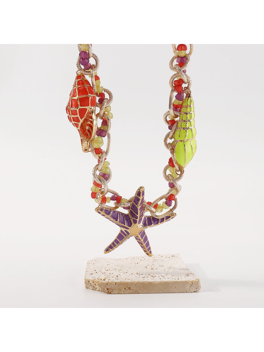 Neckit Starfish Charm Chain Necklace displayed on a white background showing full length