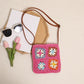 Cosbai - Vintage Square Crochet Flower Crossbody Bag