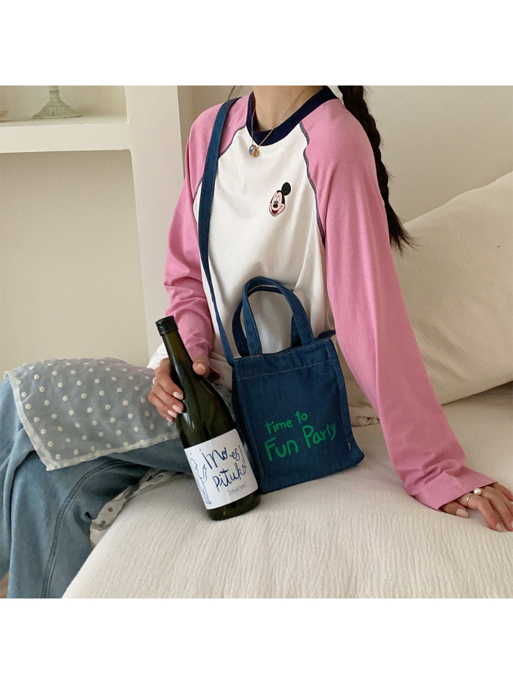 Back view of Cosbai mini slim tote crossbody bag highlighting smooth finish