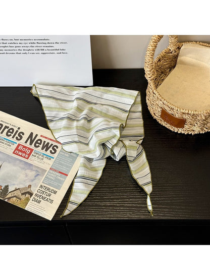 Scarvii - Muted Fine Stripe Triangle Bandana