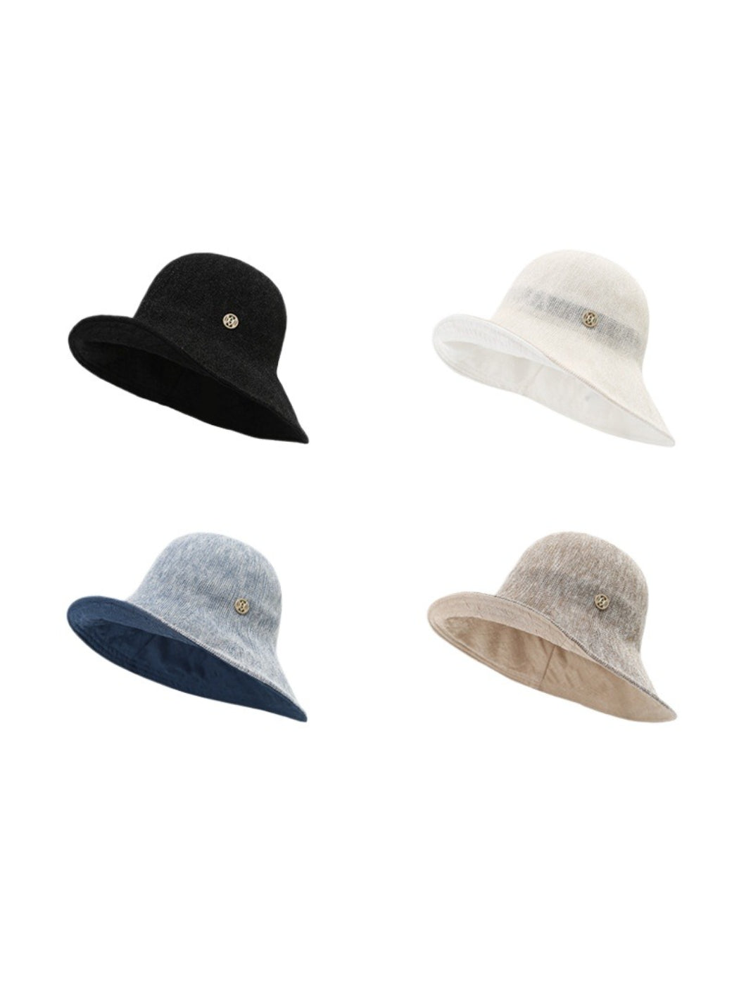 Haila Easy Fit Everyday soft bucket hat in neutral color, front view
