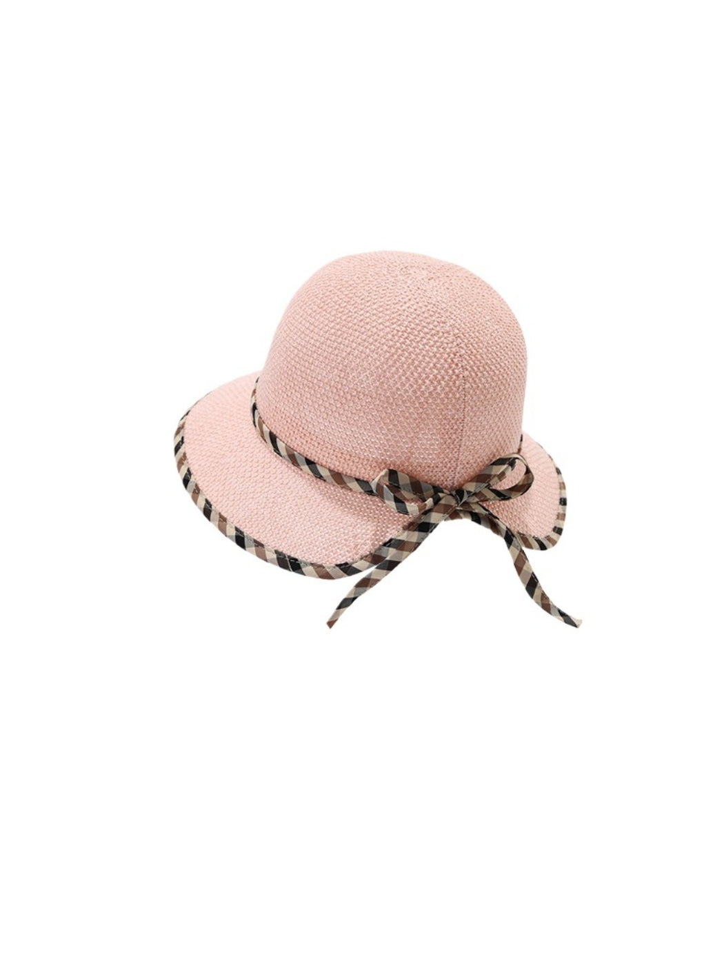Haila woven cloche hat with bow detail photographed from the back
