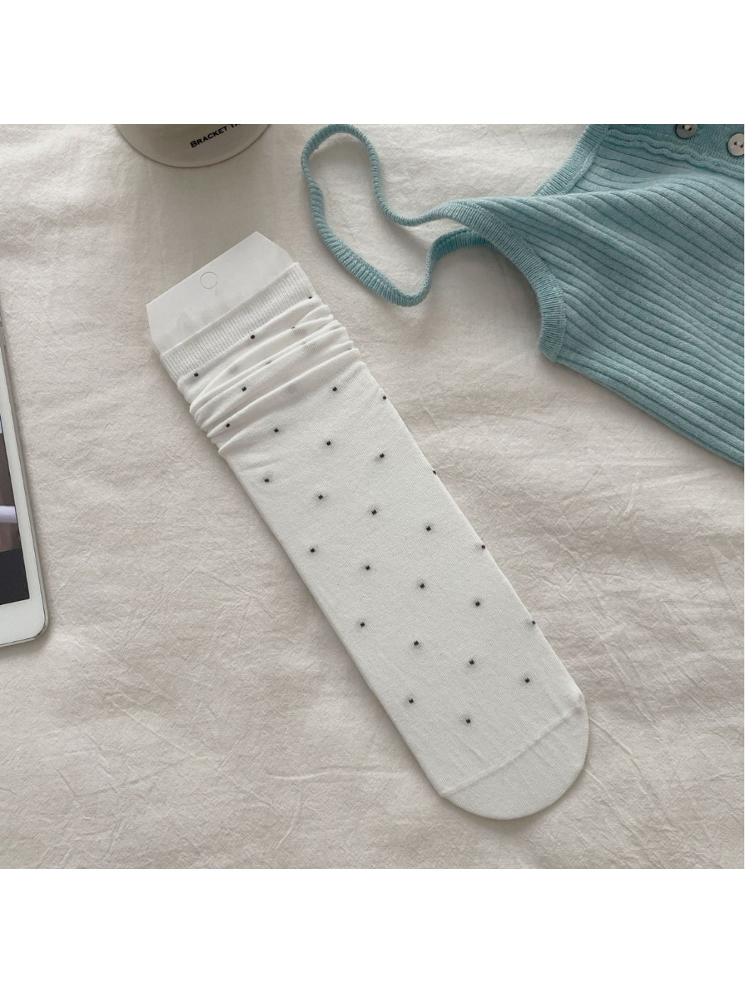 Rufia - Lace Dot Mid-Calf Socks - image 4