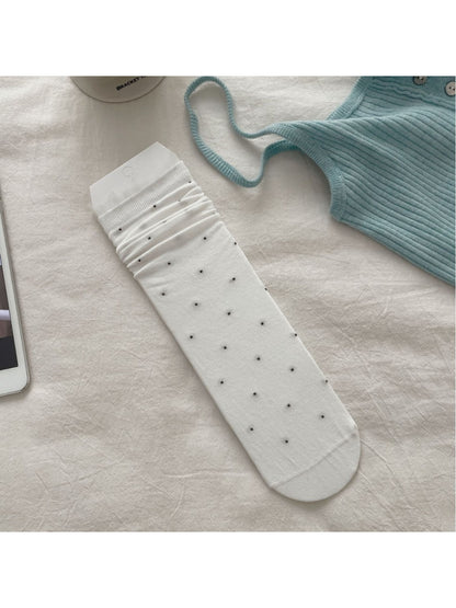 Rufia - Lace Dot Mid-Calf Socks - image 4