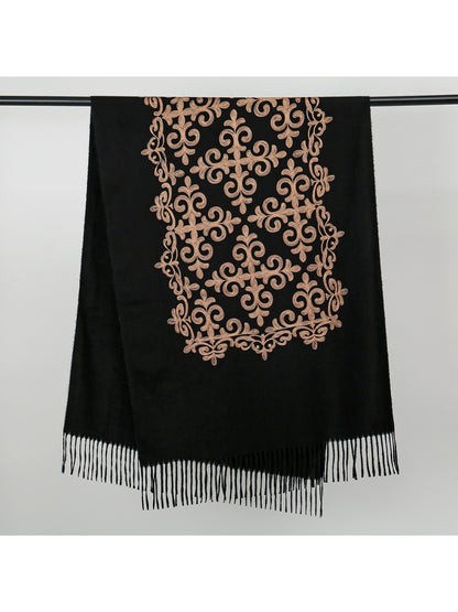 Scarvii - Embroidered Tassel Winter Scarf