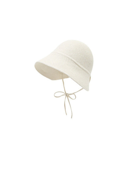 Top view of Haila woven bucket hat highlighting woven pattern