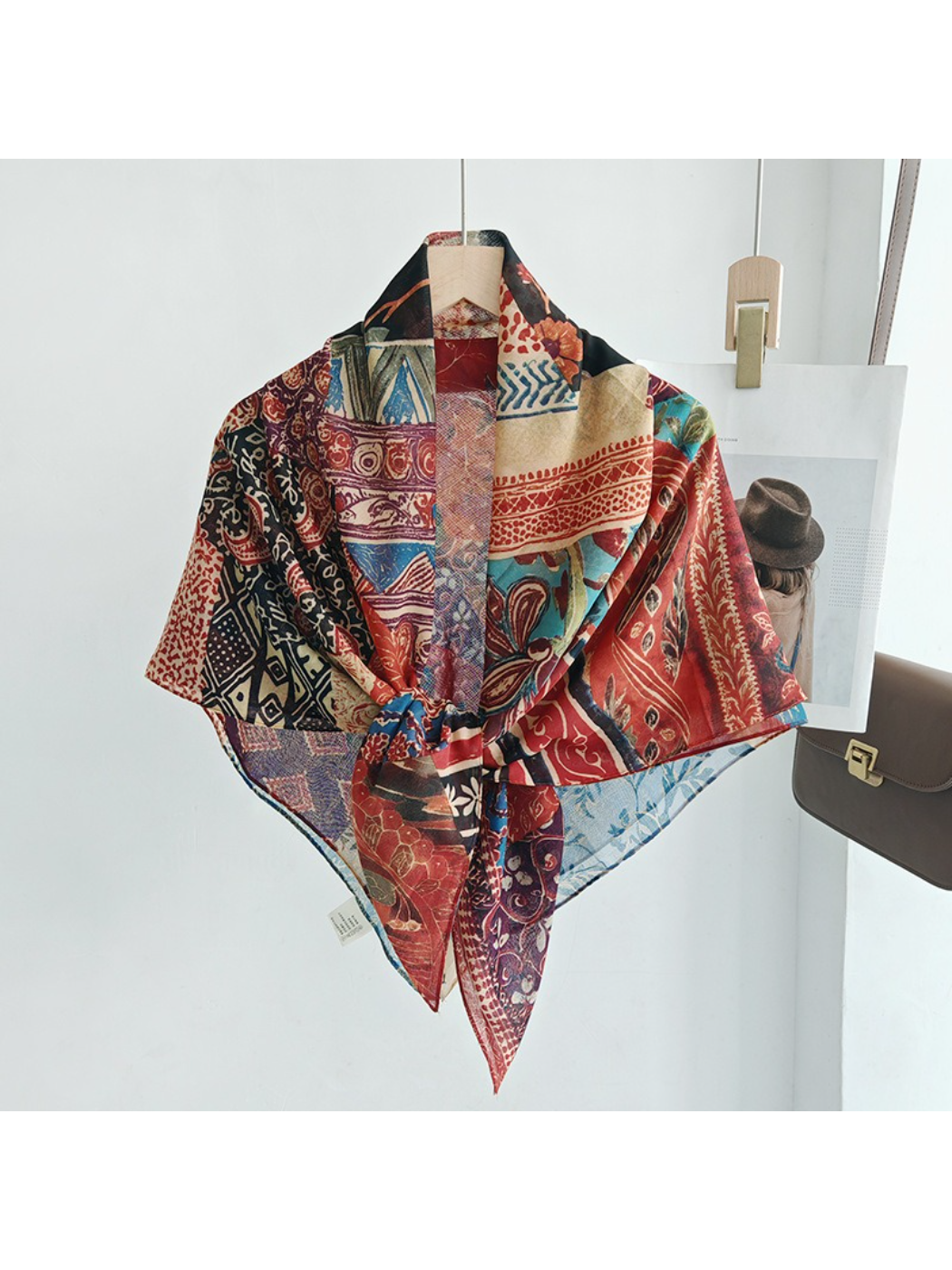 Scarvii - Floral Print Square Scarf