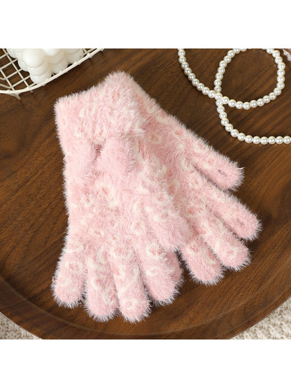 Gloving - Leopard Print Bow Accent Women's Gloves