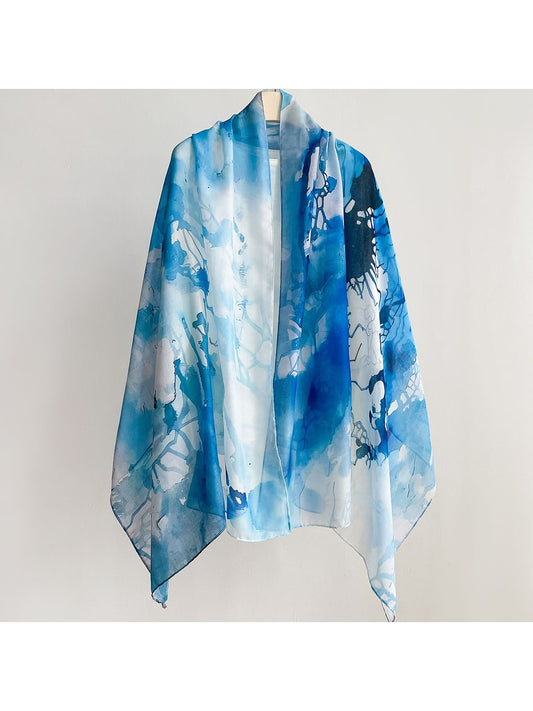 Scarvii - Watercolor Plant Print Summer Wrap Scarf