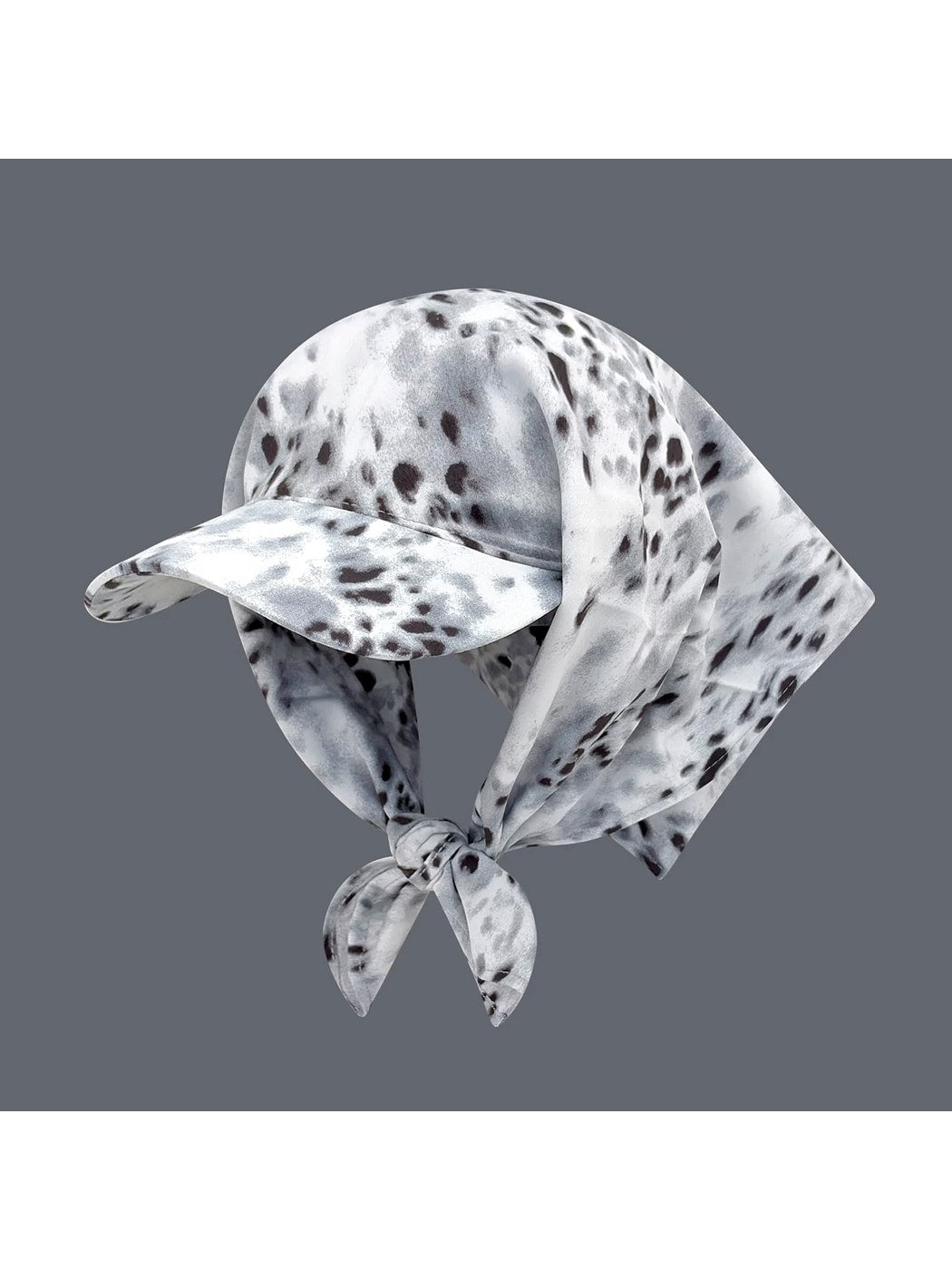 Haila - Leopard Print Curved Brim Headscarf Cap