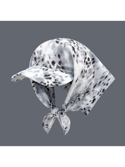 Haila - Leopard Print Curved Brim Headscarf Cap