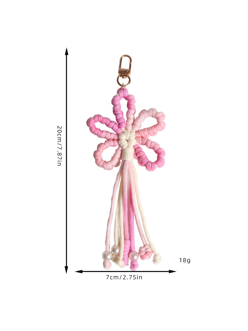Koco Crochet Cherry Blossom Keychain with Tassel color options including Yellow, Pink, Green