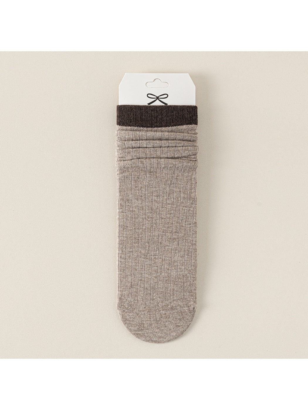 Packaging of Rufia ribbed mid-calf socks for women showing brand label and product details