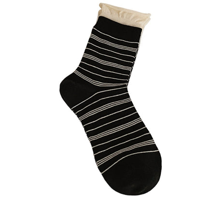 Rufia - Striped Mid-Calf Casual Socks for Women