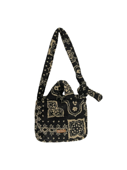 Cosbai – Vintage Polka Dot & Furry Crossbody Bag