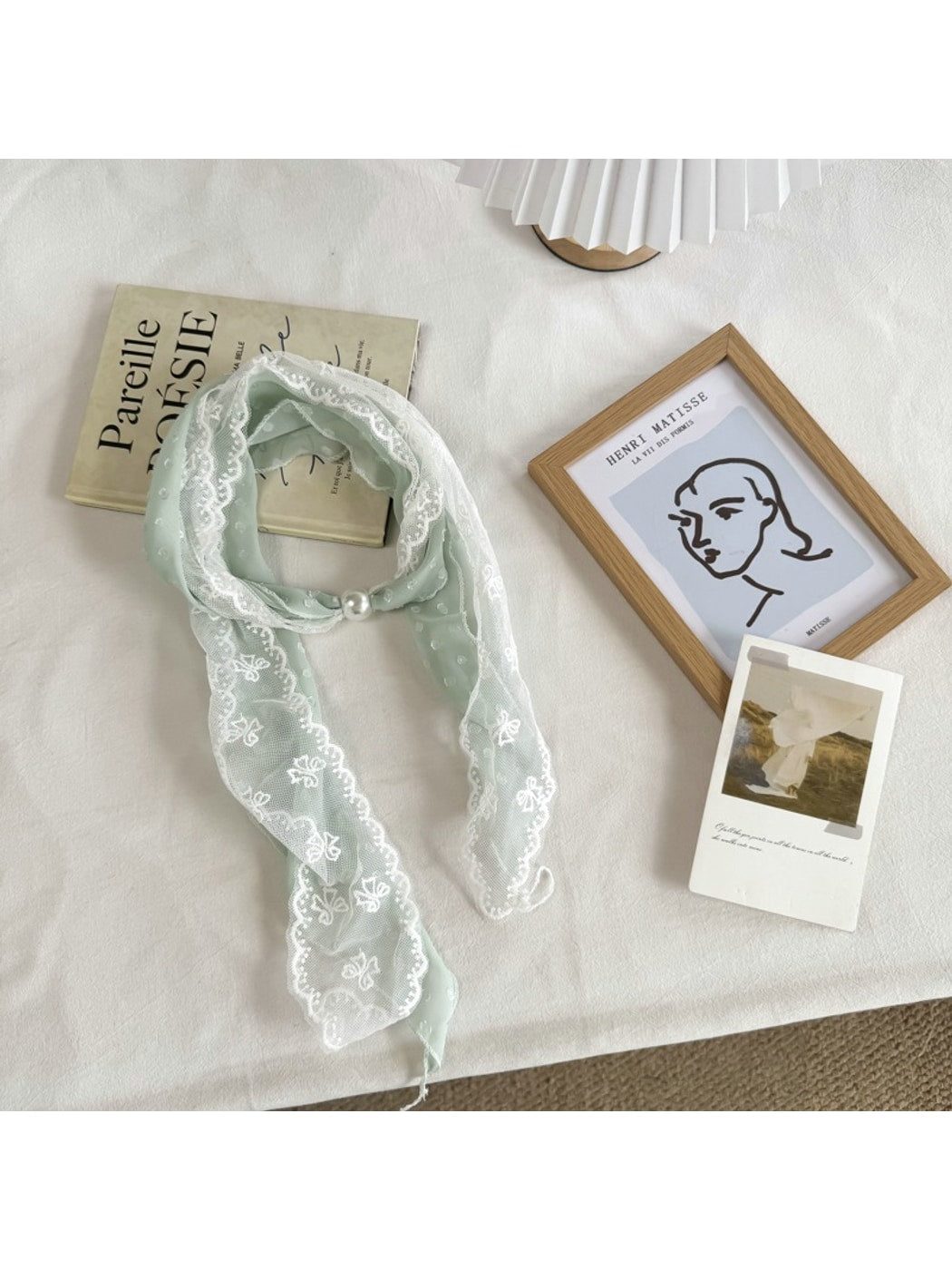 Scarvii - Elegant Lace Floral Pattern Scarf