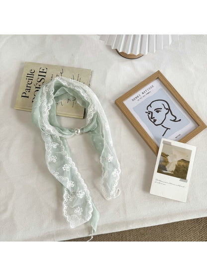 Scarvii - Elegant Lace Floral Pattern Scarf