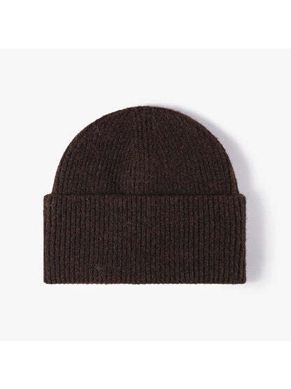 Haila - Fuzzy Ribbed Wide Cuff Knit Beanie