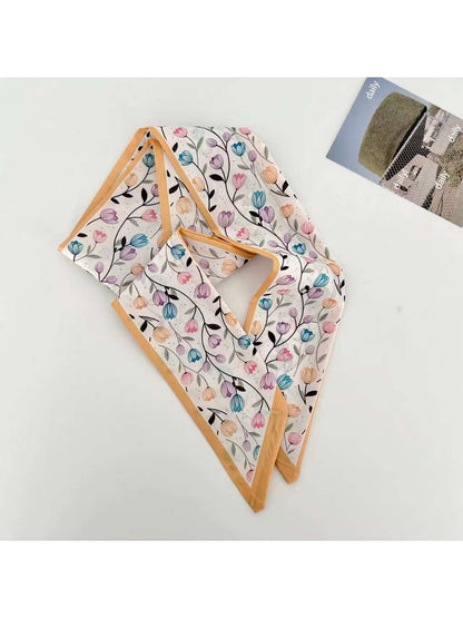 Scarvii Tulip Floral Print Skinny Scarf