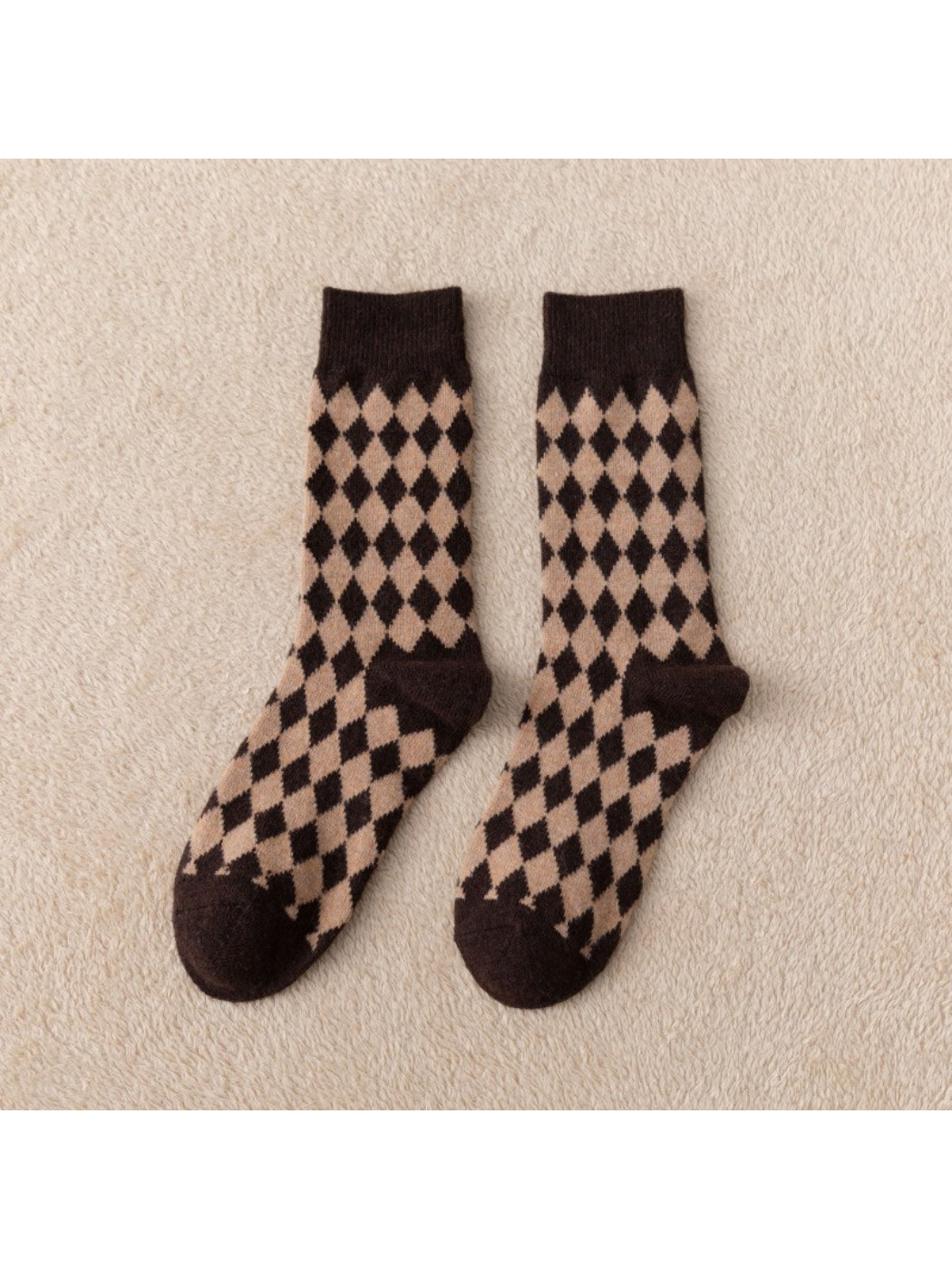 Rufia - Retro Argyle Warm Crew Socks