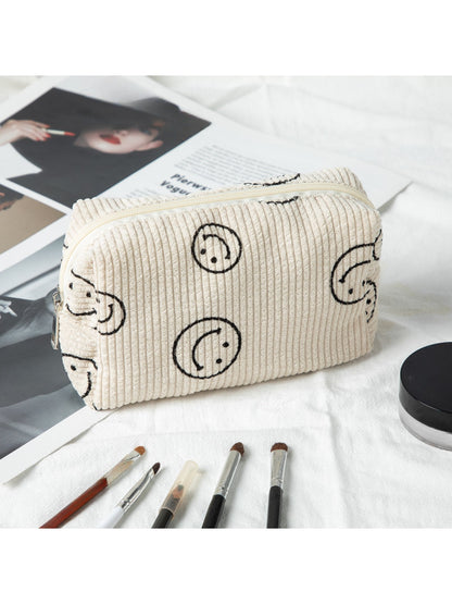 Cosbai - Smiley Print Cosmetic Organizer Bag