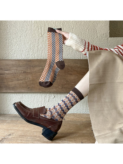 Rufia - Classic Plaid Winter Socks with Schoolgirl Style