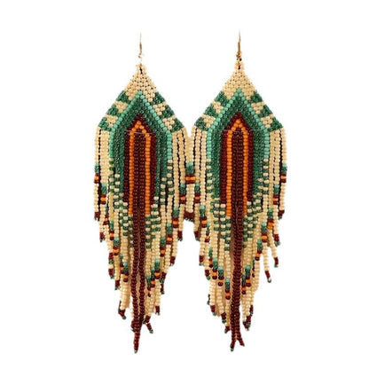 Earwish - Boho Beaded Long Tassel Earrings - Colorful & Special