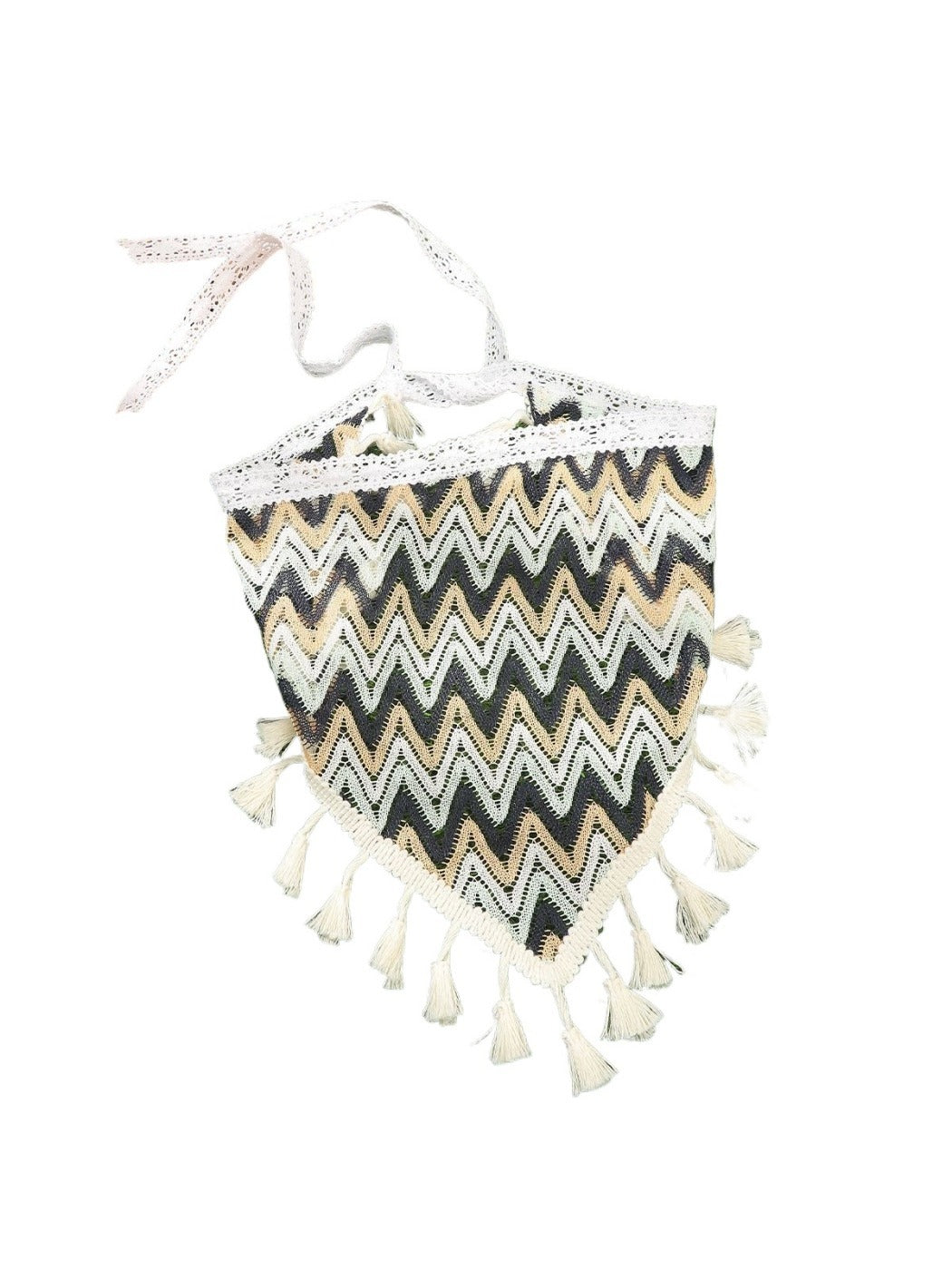 Scarvii - Elegant Boho Knit Tassel Triangle Scarf