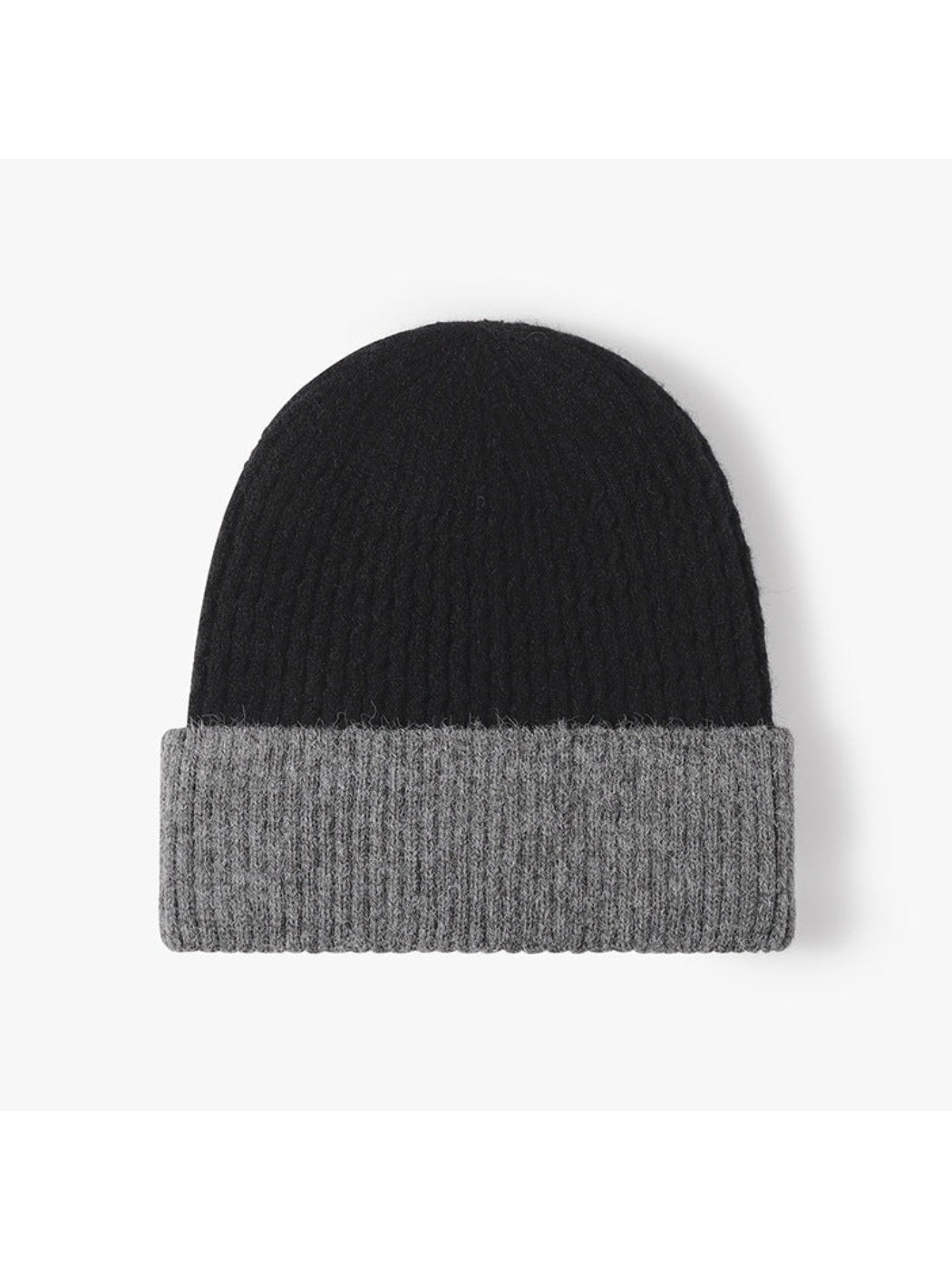 Haila - Colorblock Plush Lined Cuffed Knit Beanie